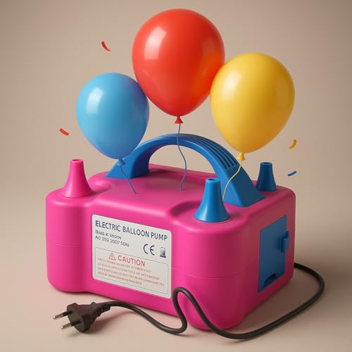 Storio Acrylonitrile Butadiene Styrene High-Power Electric Balloon Inflator With Dual Nozzles - Ideal For Wedding Parties, Multi-Color,1 Piece - Image 1