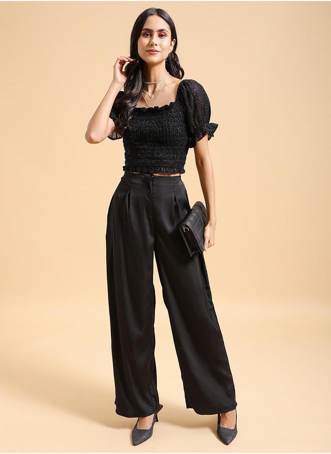 Tokyo Talkies Flared Parallel Trouser with Zip Closure by Styli  - Image 4