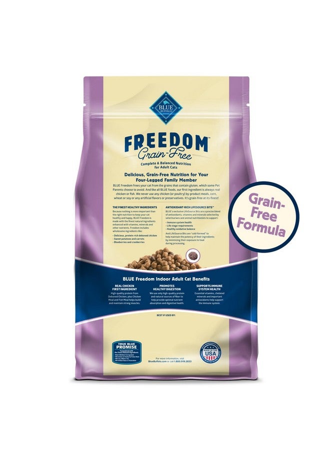 Blue Buffalo Freedom GrainFree Adult Dry Cat Food, Complete & Balanced Nutrition For Indoor Cats, Made With Natural Ingredients, Chicken Recipe, 5Lb. Bag - Image 2