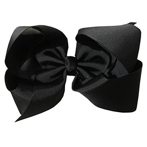Patiky Hair Clips Boutique Hair Bows Alligator Clip for Women Girl Hairpin 6 Inch Large Cheer Bow Clip Handmade Bowknot Barrettes Hair Accessories TSFJ02 (Black Orange) - Image 3