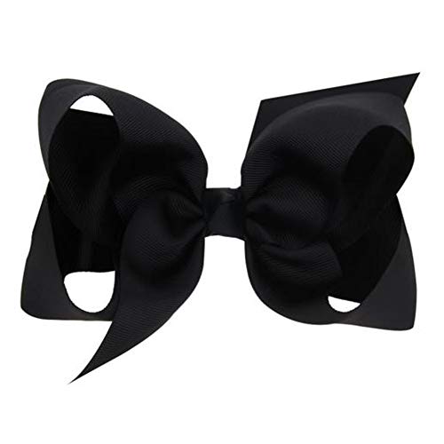 Patiky Hair Clips Boutique Hair Bows Alligator Clip for Women Girl Hairpin 6 Inch Large Cheer Bow Clip Handmade Bowknot Barrettes Hair Accessories TSFJ02 (Black Orange) - Image 2