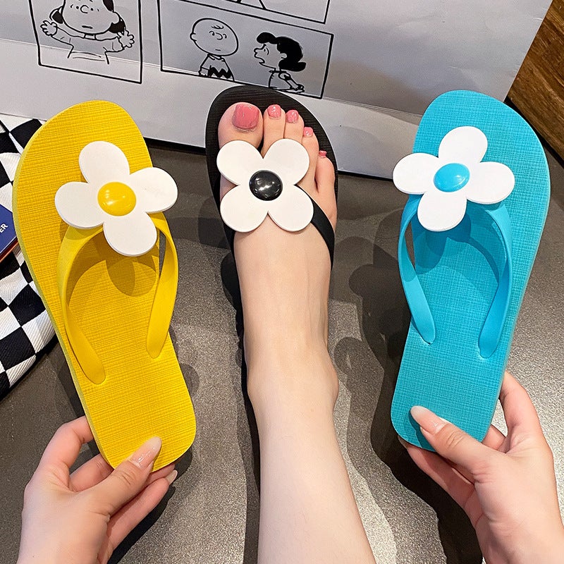 Flower Flip-Flops Women'S Slippers Leisure Vacation Travel Beach Shoes Rubber Foam Soft Bottom Non-Slip Sandals - Image 3
