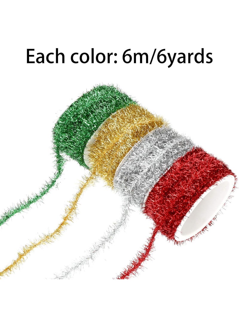 eBoot EBOOT 24 Yards 4 Colors Metallic Wire Twist Tinsel Garland Decorations for Christmas Wedding Birthday Parties  - Image 2
