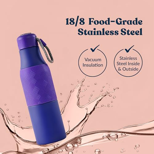 Headway Burell 750ml Insulated Water Bottle – Triple-Layer Vacuum Stainless Steel Flask | 2-Year Brand Warranty | Hot & Cold Upto 18 Hrs | Leak-Proof, BPA-Free, ISI Certified Celestial Hal - Image 2