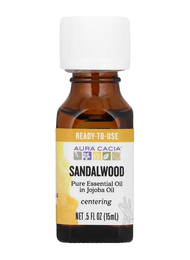 أورا كاسيا زيت عطري نقي بزيت الجوجوبا وخشب الصندل 0.5 أونصة سائلة (15 مل) - Image 1