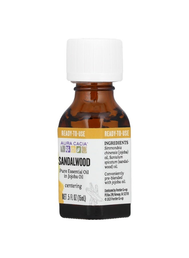 أورا كاسيا زيت عطري نقي بزيت الجوجوبا وخشب الصندل 0.5 أونصة سائلة (15 مل) - Image 3