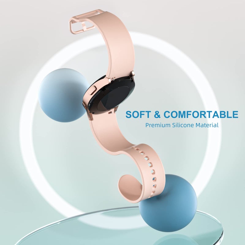 Lerobo 5 Pack Compatible with Galaxy Watch 7 6 5 4 Band 40mm 44mm/ Galaxy Watch 6 4 Classic Band 43mm 47mm 46mm 42mm/Watch 5 pro 45mm,Active 2, 20mm Watch Band Soft Silicone Sport Women Men - Image 2