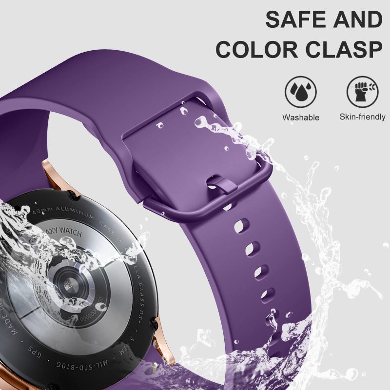 Lerobo 5 Pack Compatible with Galaxy Watch 7 6 5 4 Band 40mm 44mm/ Galaxy Watch 6 4 Classic Band 43mm 47mm 46mm 42mm/Watch 5 pro 45mm,Active 2, 20mm Watch Band Soft Silicone Sport Women Men - Image 5