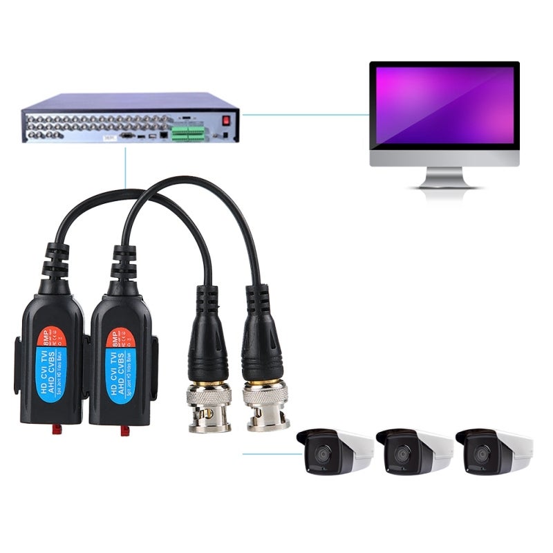 8MP BNC Video Balun Dual-Panel PCB Material - BNC Built-In Mesh Shrapnel for CCTV Surveillance Systems - Image 5