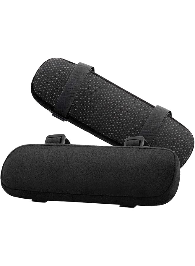 erorex Office Chair Armrest Pads Memory Foam Soft Elbow Pillow Universal Chair Arm Covers For Elbows And Forearms Pressure Relief Black 2 Pack  - Image 1