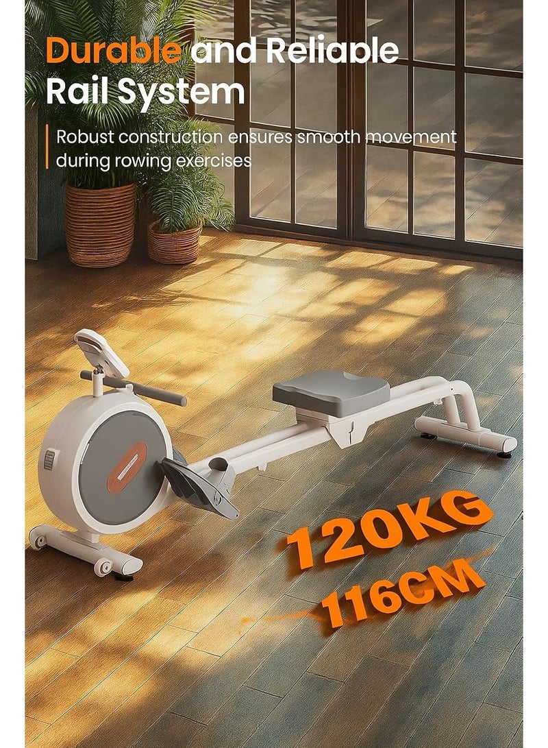 الكوتش آلة تجديف مغناطيسية للاستخدام المنزلي 32 مستوى من المقاومة الهادئة حاجز منزلق مزدوج مع تطبيق أقصى سعة للوزن 350 رطلاً متوافقة مع شاشة LCD Q1S - Image 4