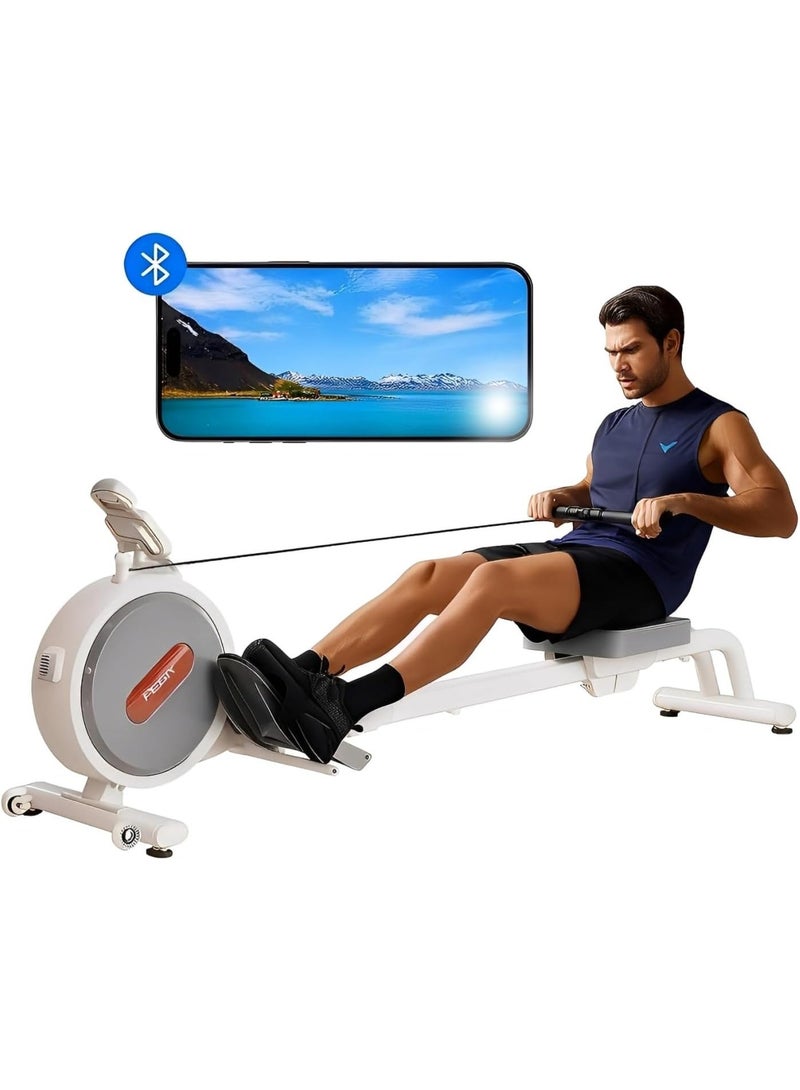 ALCOACH Magnetic Rowing Machine for Home 32 Levels of Quiet Resistance Dual Slide Barrier with App Max Weight Capacity 350 lbs Compatible with LCD Display Q1S - Image 2