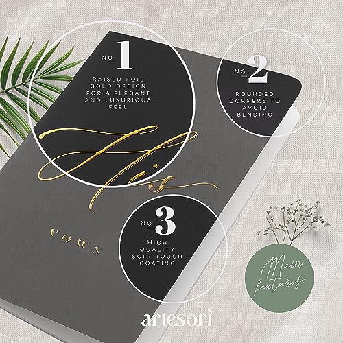 ARTESORI Premium Wedding Vow Book for Her & Him, Soft Touch, Gold Foil, 28 Lined Pages, Wedding Vow Books His and Hers, Wedding Essentials, Wedding Registry Ideas, His and Hers Gifts [White & Navy] - Image 4