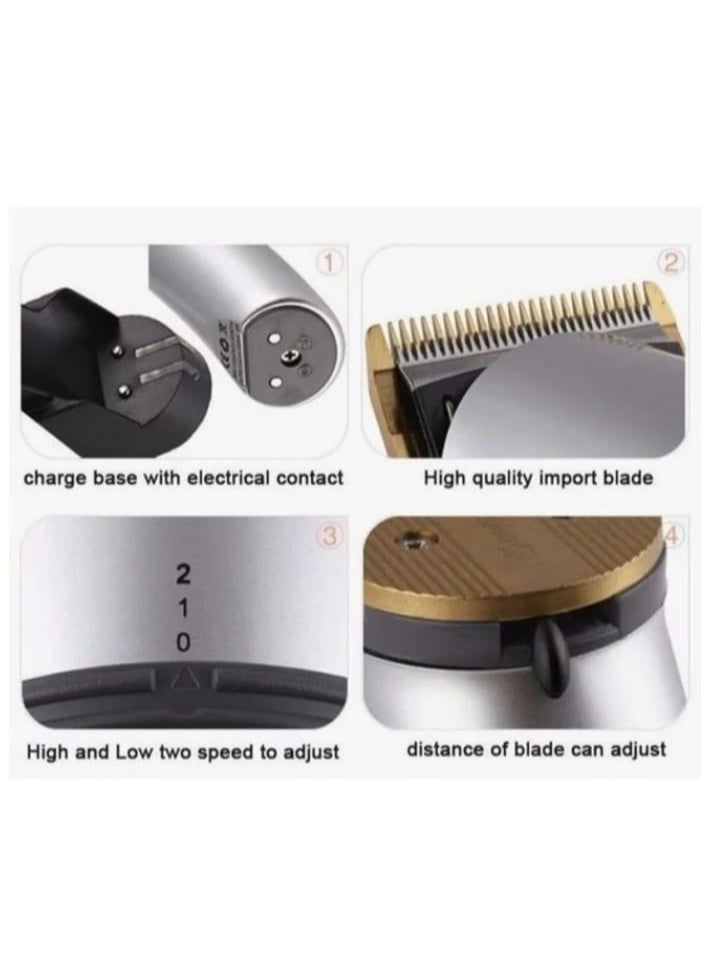 Japanese Electric Hair Clipper Rechargeable – Professional Trimmer with 4 Adjustable Guide Combs & Charging Stand – Multi-Use Grooming Tool for Men - Image 4