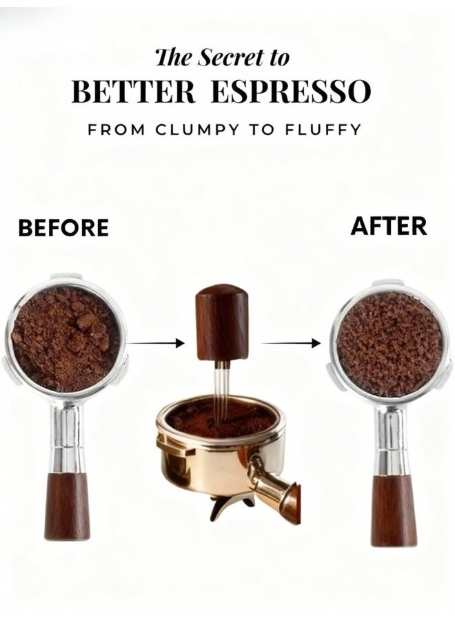 ZAFRA 5-Piece Espresso & Coffee Accessories Kit with Coffee Needle Distributor (WDT Tool) for Breaking Clumps, Coffee Bean Dosing Tray, and 3 Persian Carpet Fabric Coasters with Rubber Backing for Coffee Table - Professional Barista Tools & Perfect Gift - Image 3