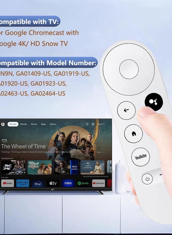 Griscen Replacement Voice Remote for Google Chromecast 4k HD Snow TV, G9N9N New Remote Control for Google TV, GA01920-US, GA01409-US, GA01923-US, GA01919-US - Image 2