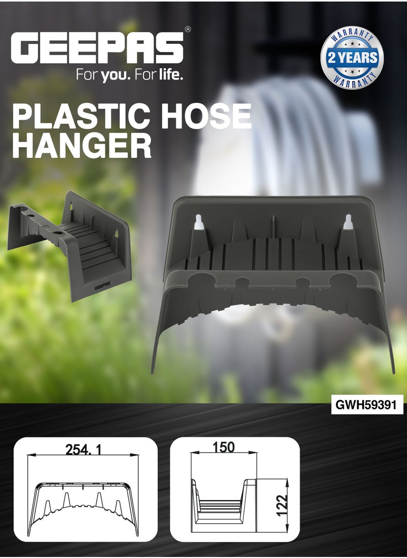 Geepas Plastic Hose Hanger- GWH59391, Premium-Quality Construction, Perfect for Gardening Use, Holding or Hanging a Garden Hose When Not In Use
