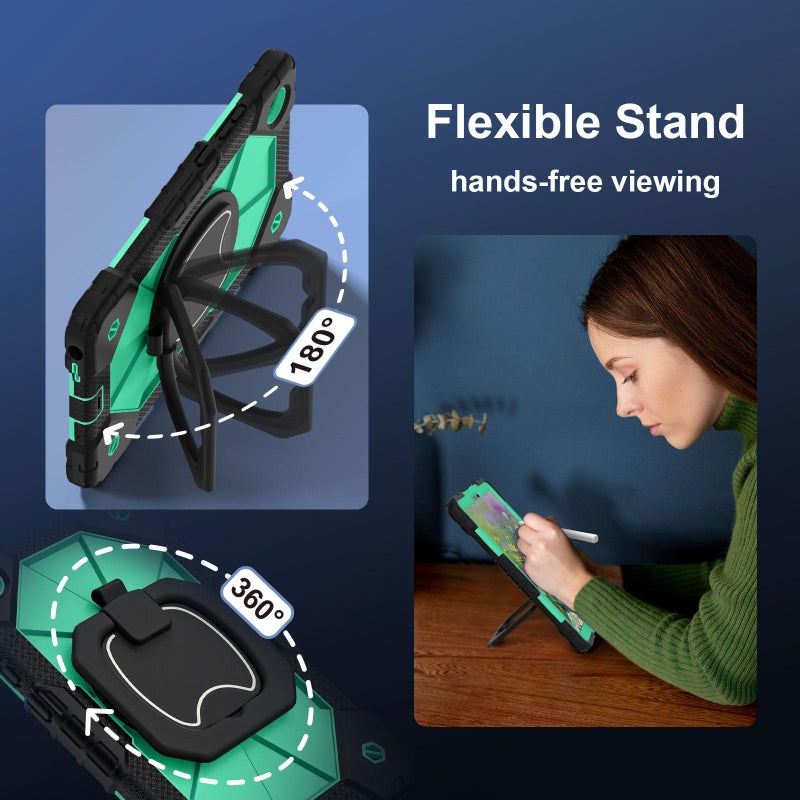 For Lenovo Tab K9 / Tab One Tb-305Fu Contrast Color Robot Silicone Hybrid Pc Tablet Case(Black Mint Green) - Image 5