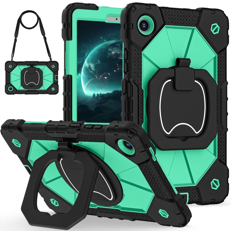 For Lenovo Tab K9 / Tab One Tb-305Fu Contrast Color Robot Silicone Hybrid Pc Tablet Case(Black Mint Green) - Image 1