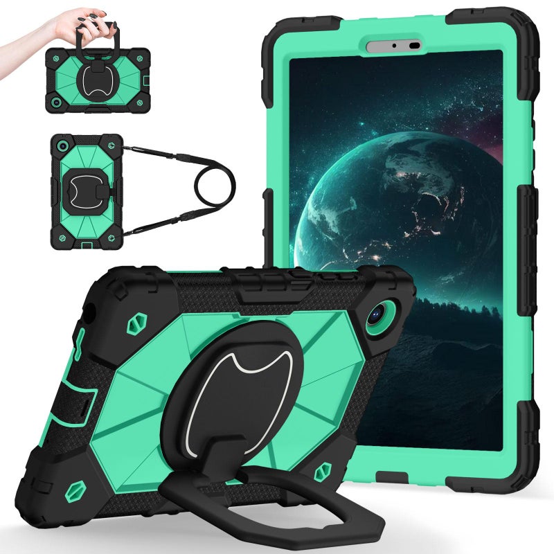 For Lenovo Tab K9 / Tab One Tb-305Fu Contrast Color Robot Silicone Hybrid Pc Tablet Case(Black Mint Green) - Image 2