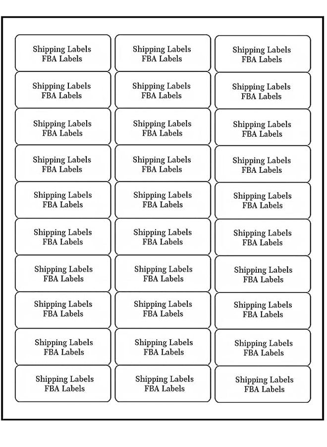 PADOM ملصقات منتجات Padom 100 ورقة 30-UP FBA، ملصقات عناوين سهلة التقشير مقاس 1"x2-5/8" ملصقات شحن بيضاء بالإضافة إلى 3000 ملصق - Image 2