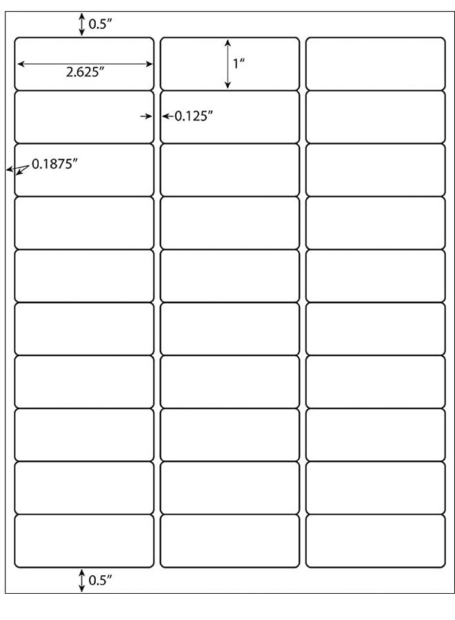 PADOM ملصقات منتجات Padom 100 ورقة 30-UP FBA، ملصقات عناوين سهلة التقشير مقاس 1"x2-5/8" ملصقات شحن بيضاء بالإضافة إلى 3000 ملصق - Image 3