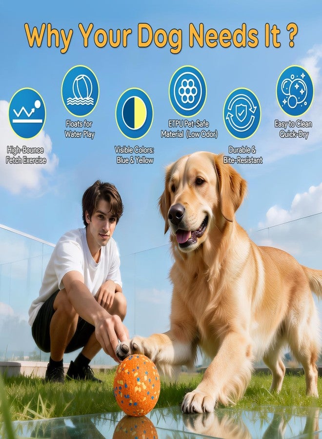 Kimee Dog Balls Tennis Ball for Aggressive Chewers, Dog Bouncy Balls Chew Toys Water Toy Fetch Ball for Large Medium Small Puppies, 3 Pack 3.15'' - Image 3