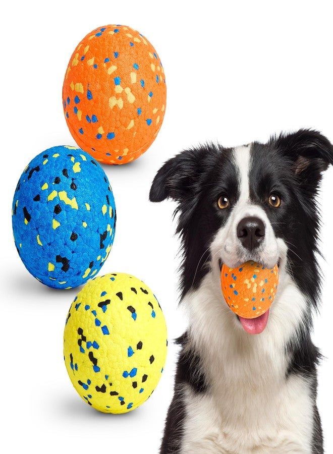 Kimee Dog Balls Tennis Ball for Aggressive Chewers, Dog Bouncy Balls Chew Toys Water Toy Fetch Ball for Large Medium Small Puppies, 3 Pack 3.15'' - Image 1