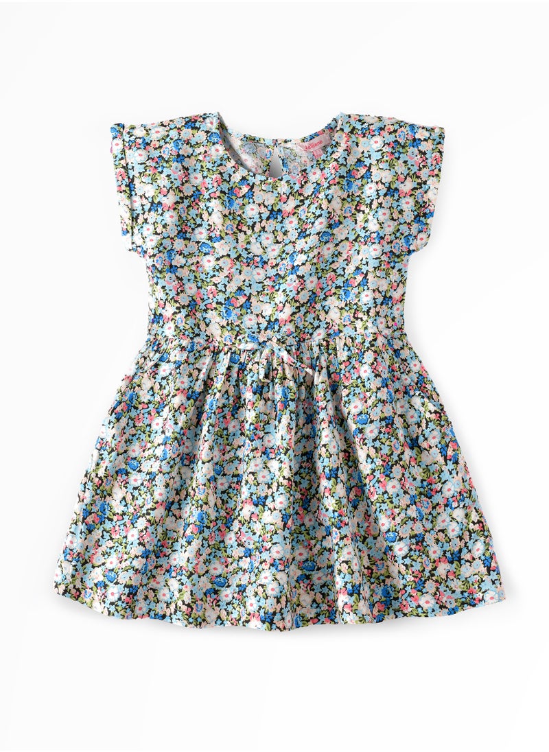 Jelliene Sunshine Sprinkles: Girls' Flowy Viscose Dress Breezy Fun & Springtime Flair  - Image 1