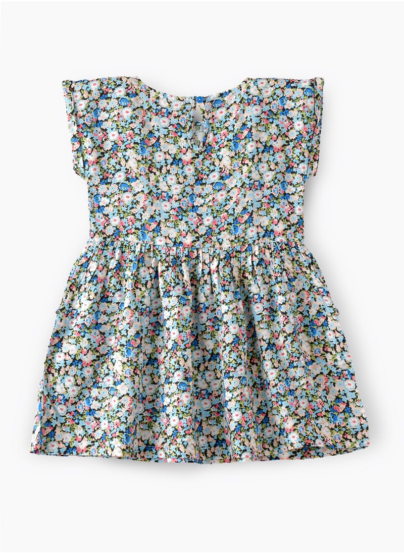 Jelliene Sunshine Sprinkles: Girls' Flowy Viscose Dress Breezy Fun & Springtime Flair  - Image 2