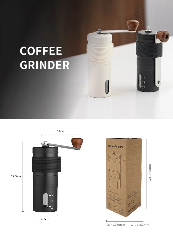 Manual Coffee Grinder with Adjustable Ceramic Burr – Upgraded 0.8mm 304 Stainless Steel – Hand Crank Coffee Mill with Silicone Sleeve – Portable and Washable – Black  - Image 2