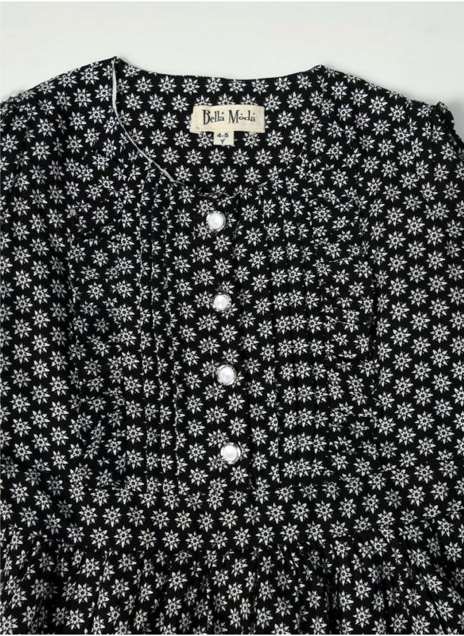 BELLA MODA - All-Over Floral Print Button Detail Dress by Styli - Image 1