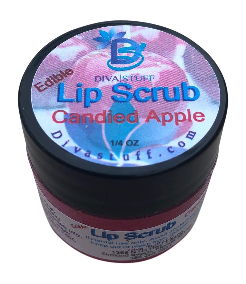 Diva Stuff Ultra Hydrating Lip Scrub for Soft Lips Gentle Exfoliation Moisturizer Conditioner Candied Apple oz Made in the USA