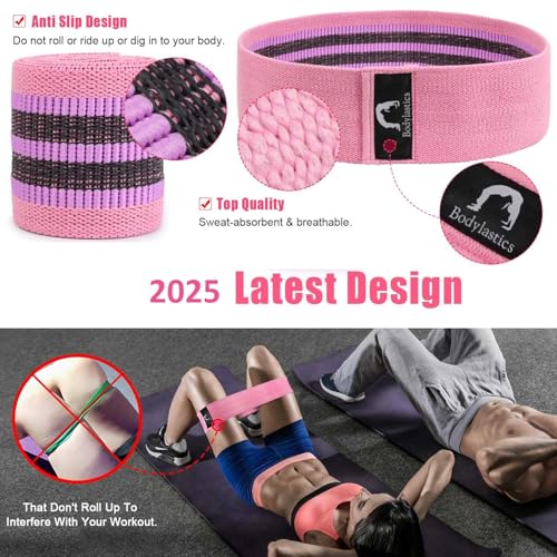 Bodylastics Resistance Hip Loop Bands 35-50lbs Resistance Bands for Legs, Butt, Thighs & Glutes Exercises, Anti-Slip Fabric Workout Bands for Men/Women - Image 4