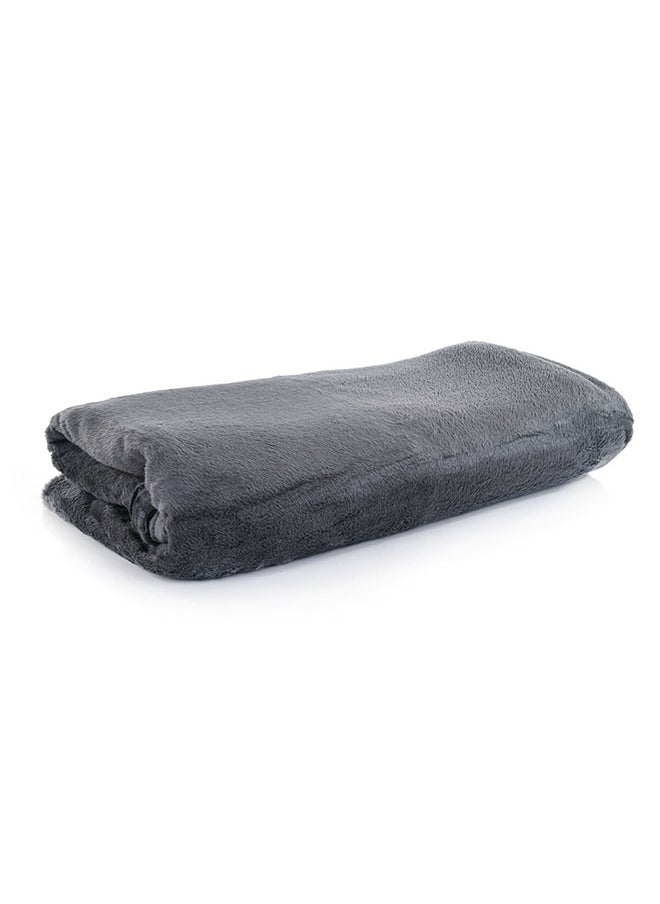 Mintra Lightweight Blanket 250 GSM Extra Soft Premium Microfiber Bed and Sofa Throw in Dark Grey - Size 130x152cm  - Image 1