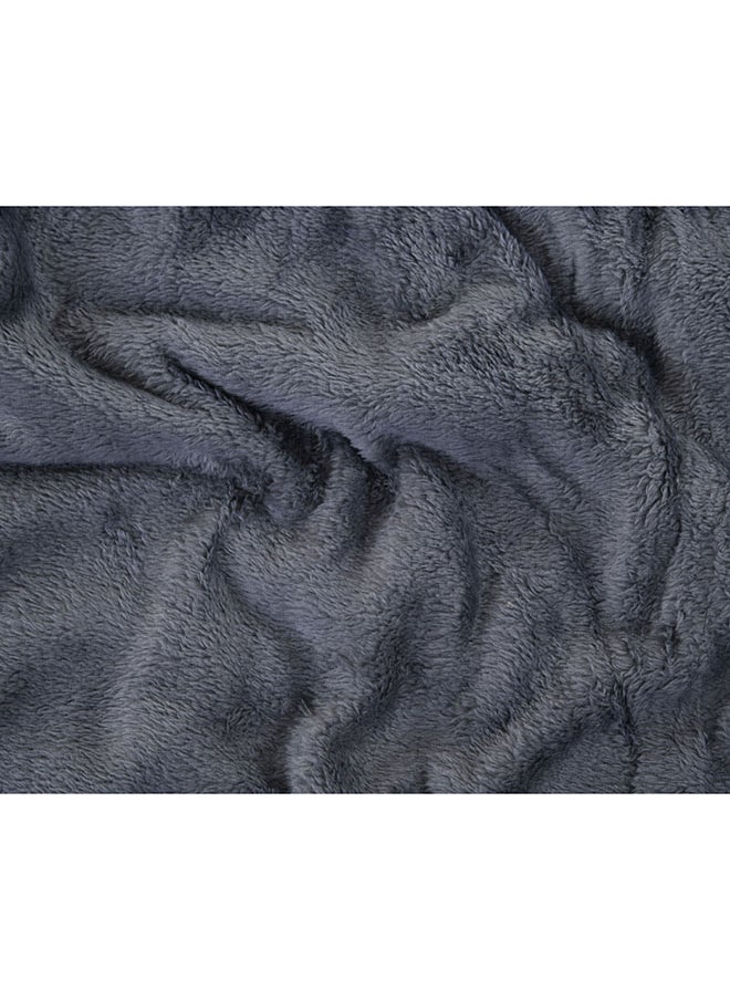 Mintra Lightweight Blanket 250 GSM Extra Soft Premium Microfiber Bed and Sofa Throw in Dark Grey - Size 130x152cm  - Image 2