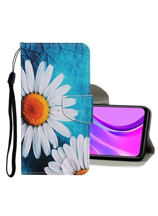 HuHa Case Cover For Xiaomi Redmi 9C Colored Drawing Pattern Horizontal Flip Leather Case with Holder & Card Slots & Wallet Chamomile 