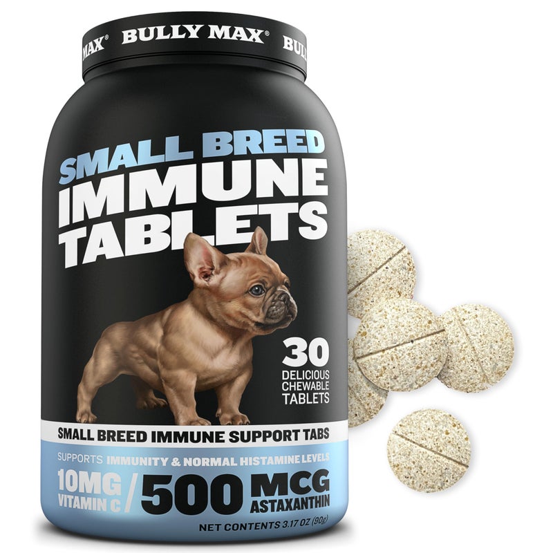 Bully Max Small Breed Dog Immune Support Tablets - Chewable Dog Multivitamin Immunity Booster Supplement Tabs for Puppy & Adult Dogs - Pet Vitamins with Astaxanthin, Colostrum, Turmeric - 30 Tablets - Image 1