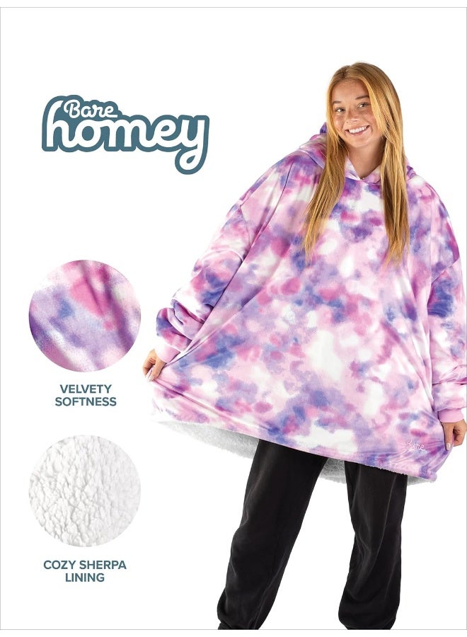Bare Home Bare Home Sherpa Fleece Blanket - Oversized Blanket - Adult Size - Warm & Cozy - Soft Blanket - Comfortable Blanket with Two Zipper Pockets  - Image 2