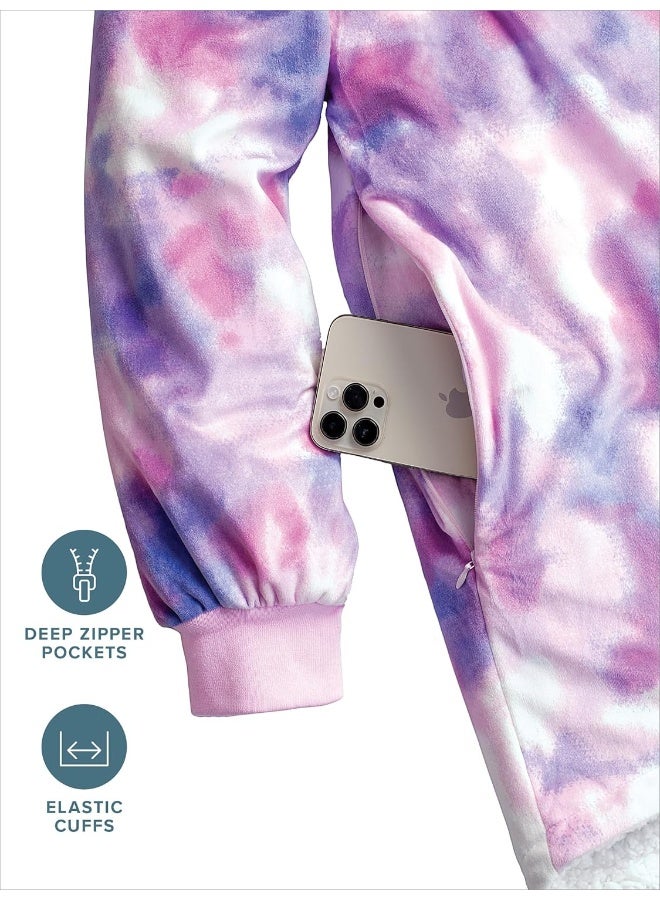 Bare Home Bare Home Sherpa Fleece Blanket - Oversized Blanket - Adult Size - Warm & Cozy - Soft Blanket - Comfortable Blanket with Two Zipper Pockets  - Image 5