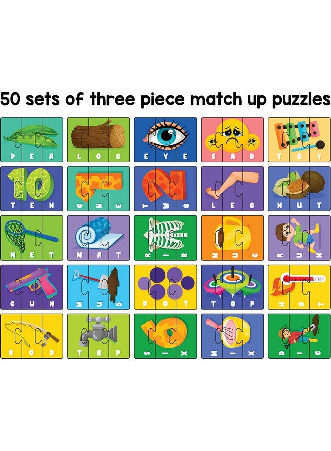 بلاي باندا العب لعبة باندا سبيل آند تعلّم النوع الثاني - لغز إملائي من 150 قطعة - تعلّم تهجئة 50 كلمة من ثلاثة أحرف - صور ملونة جميلة (للأعمار من 3 سنوات فما فوق) - Image 2