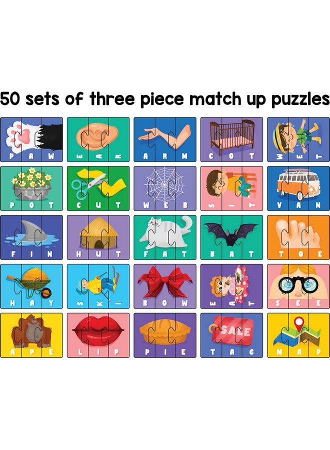 بلاي باندا العب لعبة باندا سبيل آند تعلّم النوع الثاني - لغز إملائي من 150 قطعة - تعلّم تهجئة 50 كلمة من ثلاثة أحرف - صور ملونة جميلة (للأعمار من 3 سنوات فما فوق) - Image 3