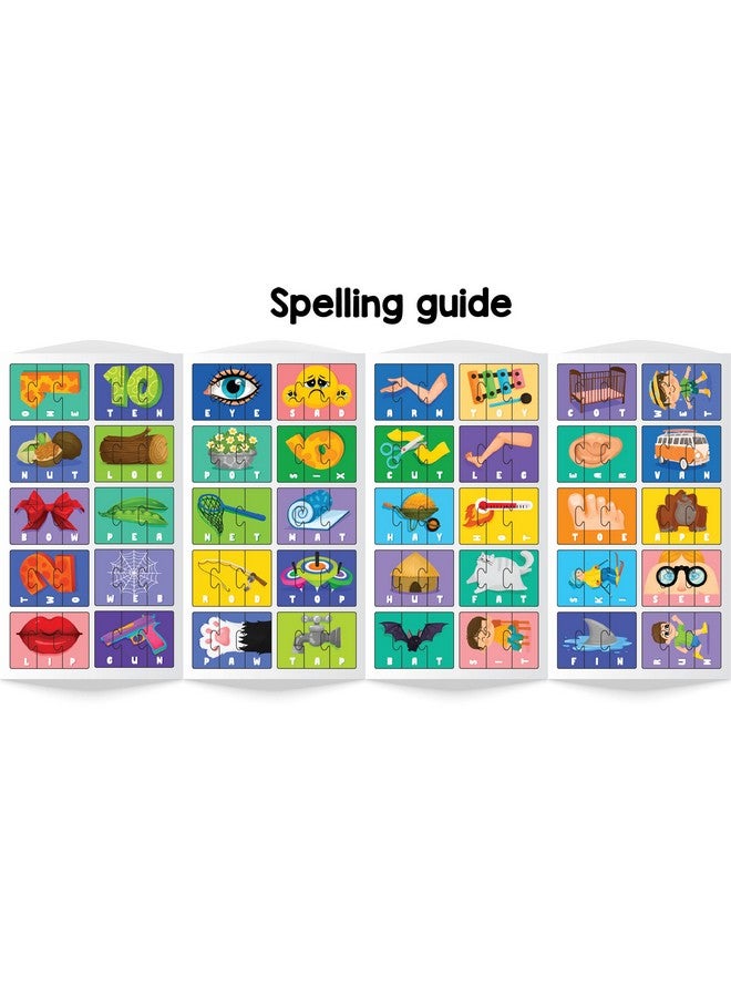 بلاي باندا العب لعبة باندا سبيل آند تعلّم النوع الثاني - لغز إملائي من 150 قطعة - تعلّم تهجئة 50 كلمة من ثلاثة أحرف - صور ملونة جميلة (للأعمار من 3 سنوات فما فوق) - Image 5