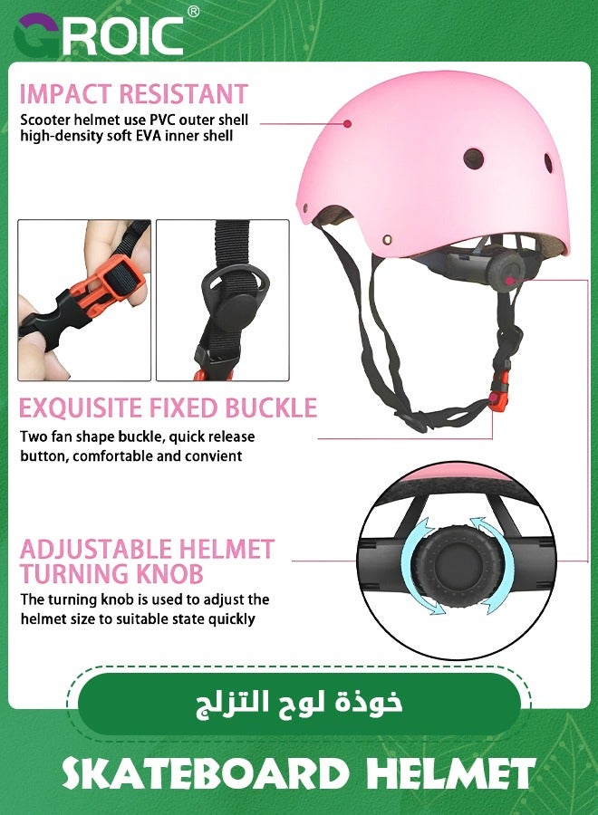 GROIC 7 IN 1 Adjustable Skateboard Skate Helmet with Protective Gear Knee Pads Elbow Pads Wrist Pads for Youth Outdoor Sports, BMX, Skateboard, Scooter, Bike, Roller, Kid's Protective Gear Set  - Image 4