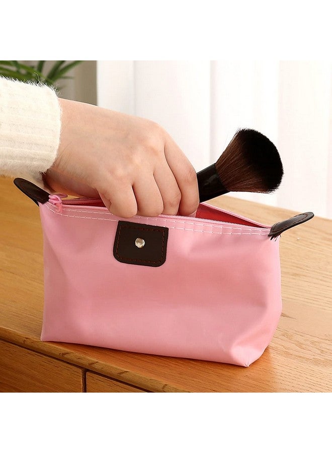 wolpin 1Pc Cosmetic Makeup Kit Storage Organizer Makeup Pouch Travel Toiletry Vanity Bag Makeup Brush Lipstick Holder Portable Waterproof (22 X 16 Cm) Pink - Image 4