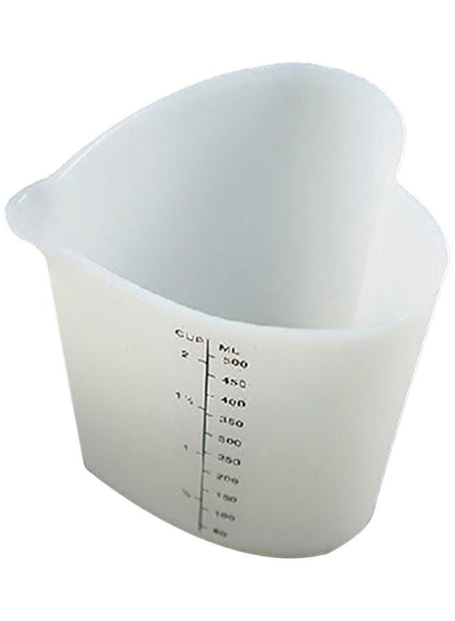 NIBEMINENT Love Heart Stir Pour Measuring Cup White 10.5x9.5cm  - Image 1