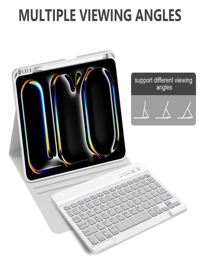 KBCASE Keyboard Case for iPad Pro 11-inch (M4) 2024, Detachable Bluetooth Keyboard Case with Pencil Holder for iPad Pro 11 inch 2024 (Gray) - Image 4