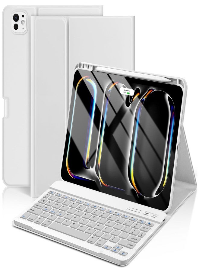 KBCASE Keyboard Case for iPad Pro 11-inch (M4) 2024, Detachable Bluetooth Keyboard Case with Pencil Holder for iPad Pro 11 inch 2024 (Gray) - Image 1