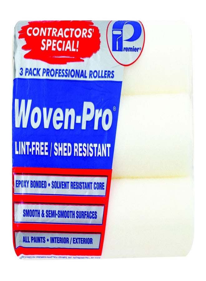 واتس بريميير غطاء بكرات مقاوم لتساقط الوبر من Premier مقاس 9 × 3/8 بوصة، عبوة من 3 قطع، Woven-Pro، 3LF38 - Image 1