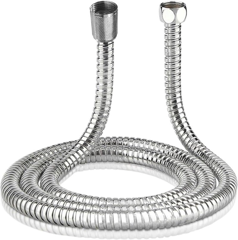 Flexible Stainless Steel Plumbing Hose Shower Head Tube Flexible Bathroom Pipe 1-3meter(PVC White-1.5m) - Image 1
